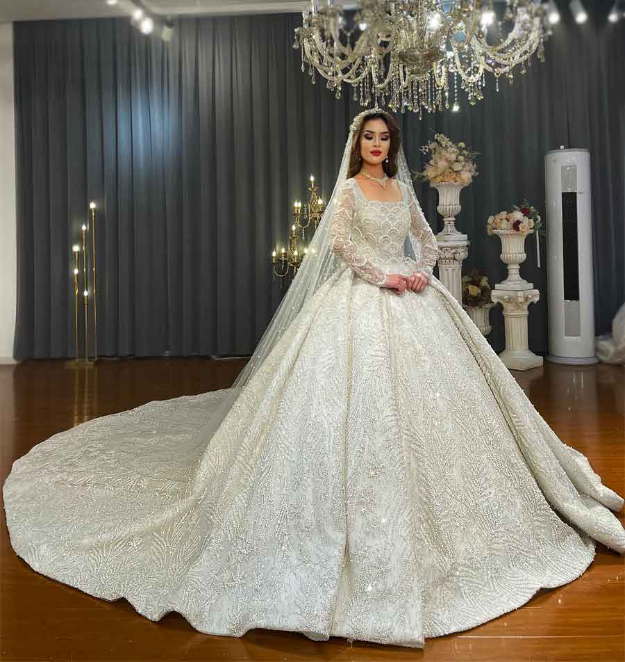 Shop Teen Girls Peach Embroidered Layered Style Bridal Gown Wedding Wear  Online at Best Price | Cbazaar